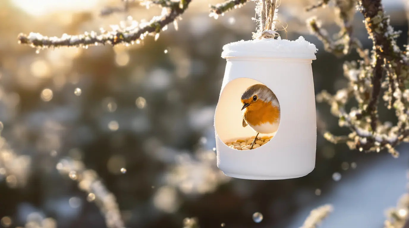 Arrêtez de jeter ce petit pot en plastique : il devient la mangeoire préférée des oiseaux cet hiver Arrêtez de jeter ce petit pot en plastique : il devient la mangeoire préférée des oiseaux cet hiver