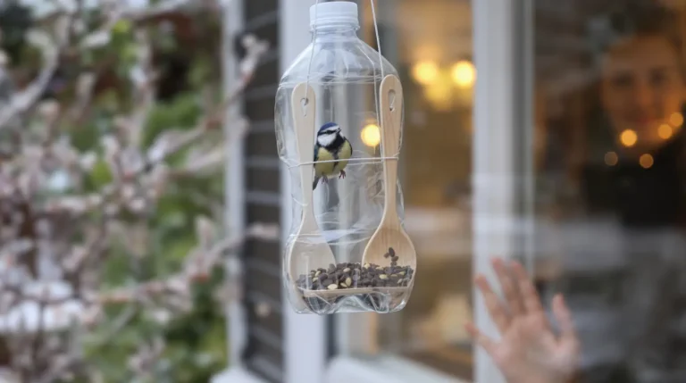 Comment une simple bouteille plastique devient une mangeoire idéale pour les oiseaux