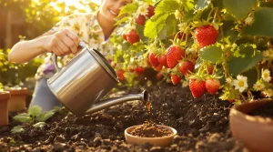 Les fraisiers donnent de plus gros fruits si on les arrose au printemps avec cet ingrédient de cuisine